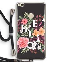 CaseCompany Hello in flowers: Huawei Ascend P8 Lite (2017) Transparant Hoesje met koord