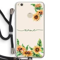 CaseCompany Zonnebloemen: Huawei Ascend P8 Lite (2017) Transparant Hoesje met koord