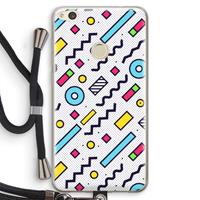 CaseCompany 8-bit N°8: Huawei Ascend P8 Lite (2017) Transparant Hoesje met koord