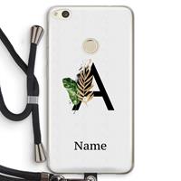 CaseCompany Charcoal Flora: Huawei Ascend P8 Lite (2017) Transparant Hoesje met koord