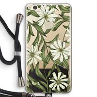 CaseCompany Wit bloemenpatroon: Huawei Ascend P8 Lite (2017) Transparant Hoesje met koord