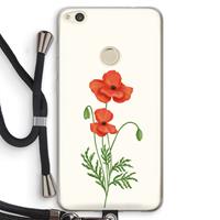 CaseCompany Red poppy: Huawei Ascend P8 Lite (2017) Transparant Hoesje met koord