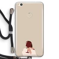 CaseCompany I drink wine: Huawei Ascend P8 Lite (2017) Transparant Hoesje met koord