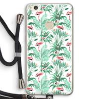CaseCompany Flamingo bladeren: Huawei Ascend P8 Lite (2017) Transparant Hoesje met koord