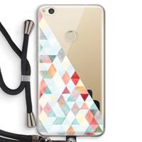 CaseCompany Gekleurde driehoekjes pastel: Huawei Ascend P8 Lite (2017) Transparant Hoesje met koord