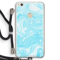 CaseCompany Waterverf blauw: Huawei Ascend P8 Lite (2017) Transparant Hoesje met koord