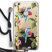 CaseCompany Kleurrijke papegaaien: Huawei Ascend P8 Lite (2017) Transparant Hoesje met koord