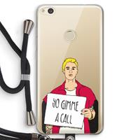 CaseCompany Gimme a call: Huawei Ascend P8 Lite (2017) Transparant Hoesje met koord