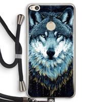CaseCompany Darkness Wolf: Huawei Ascend P8 Lite (2017) Transparant Hoesje met koord