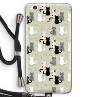 CaseCompany Katten: Huawei Ascend P8 Lite (2017) Transparant Hoesje met koord