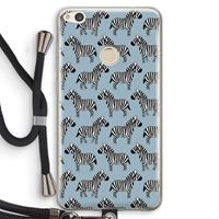 CaseCompany Zebra: Huawei Ascend P8 Lite (2017) Transparant Hoesje met koord