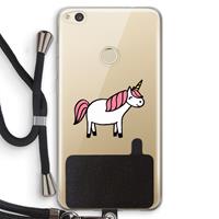 CaseCompany Eenhoorn: Huawei Ascend P8 Lite (2017) Transparant Hoesje met koord