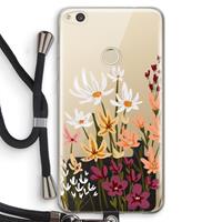 CaseCompany Painted wildflowers: Huawei Ascend P8 Lite (2017) Transparant Hoesje met koord