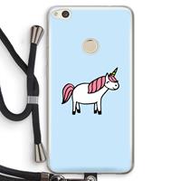 CaseCompany Eenhoorn: Huawei Ascend P8 Lite (2017) Transparant Hoesje met koord