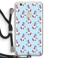 CaseCompany Eenhoorns overal: Huawei Ascend P8 Lite (2017) Transparant Hoesje met koord