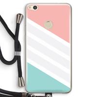 CaseCompany Strepen pastel: Huawei Ascend P8 Lite (2017) Transparant Hoesje met koord