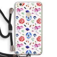 CaseCompany Bloemetjes: Huawei Ascend P8 Lite (2017) Transparant Hoesje met koord