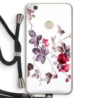 CaseCompany Mooie bloemen: Huawei Ascend P8 Lite (2017) Transparant Hoesje met koord