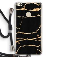 CaseCompany Gouden marmer: Huawei Ascend P8 Lite (2017) Transparant Hoesje met koord