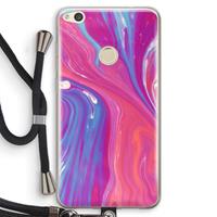 CaseCompany Paarse stroom: Huawei Ascend P8 Lite (2017) Transparant Hoesje met koord
