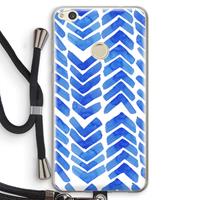 CaseCompany Blauwe pijlen: Huawei Ascend P8 Lite (2017) Transparant Hoesje met koord