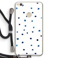 CaseCompany Blauwe stippen: Huawei Ascend P8 Lite (2017) Transparant Hoesje met koord