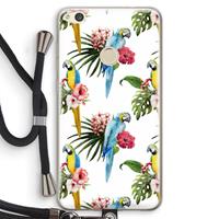 CaseCompany Kleurrijke papegaaien: Huawei Ascend P8 Lite (2017) Transparant Hoesje met koord