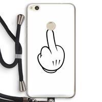 CaseCompany Middle finger white: Huawei Ascend P8 Lite (2017) Transparant Hoesje met koord