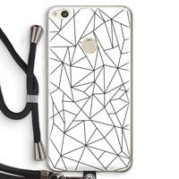 CaseCompany Geometrische lijnen zwart: Huawei Ascend P8 Lite (2017) Transparant Hoesje met koord