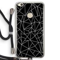 CaseCompany Geometrische lijnen wit: Huawei Ascend P8 Lite (2017) Transparant Hoesje met koord