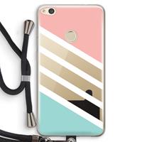 CaseCompany Strepen pastel: Huawei Ascend P8 Lite (2017) Transparant Hoesje met koord