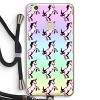 CaseCompany Musketon Unicorn: Huawei Ascend P8 Lite (2017) Transparant Hoesje met koord