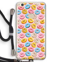 CaseCompany Pink donuts: Huawei Ascend P8 Lite (2017) Transparant Hoesje met koord