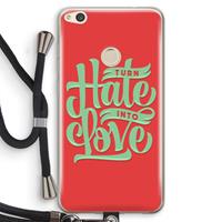 CaseCompany Turn hate into love: Huawei Ascend P8 Lite (2017) Transparant Hoesje met koord