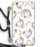 CaseCompany Rainbow Unicorn: Huawei Ascend P8 Lite (2017) Transparant Hoesje met koord