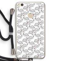 CaseCompany Zwanen: Huawei Ascend P8 Lite (2017) Transparant Hoesje met koord