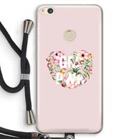 CaseCompany GRL PWR Flower: Huawei Ascend P8 Lite (2017) Transparant Hoesje met koord
