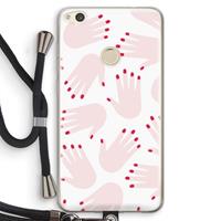 CaseCompany Hands pink: Huawei Ascend P8 Lite (2017) Transparant Hoesje met koord