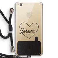 CaseCompany Forever heart black: Huawei Ascend P8 Lite (2017) Transparant Hoesje met koord