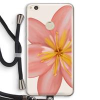 CaseCompany Pink Ellila Flower: Huawei Ascend P8 Lite (2017) Transparant Hoesje met koord