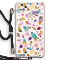 CaseCompany Terrazzo Memphis Pink: Huawei Ascend P8 Lite (2017) Transparant Hoesje met koord