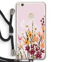 CaseCompany Painted wildflowers: Huawei Ascend P8 Lite (2017) Transparant Hoesje met koord