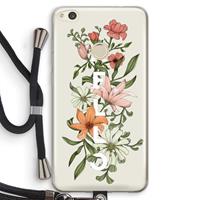 CaseCompany Hello bloemen: Huawei Ascend P8 Lite (2017) Transparant Hoesje met koord