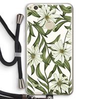 CaseCompany Wit bloemenpatroon: Huawei Ascend P8 Lite (2017) Transparant Hoesje met koord