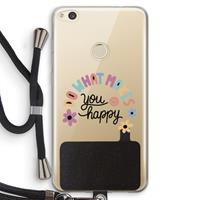 CaseCompany Happy days: Huawei Ascend P8 Lite (2017) Transparant Hoesje met koord