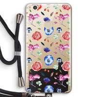 CaseCompany Bloemetjes: Huawei Ascend P8 Lite (2017) Transparant Hoesje met koord