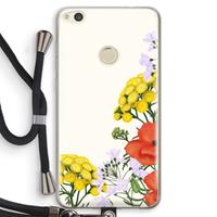 CaseCompany Wilde bloemen: Huawei Ascend P8 Lite (2017) Transparant Hoesje met koord