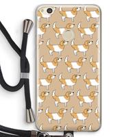 CaseCompany Doggy: Huawei Ascend P8 Lite (2017) Transparant Hoesje met koord