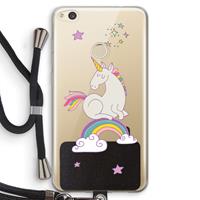 CaseCompany Regenboog eenhoorn: Huawei Ascend P8 Lite (2017) Transparant Hoesje met koord