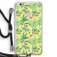 CaseCompany Flamingo party: Huawei Ascend P8 Lite (2017) Transparant Hoesje met koord